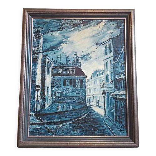 Huile sur toile signe et date 1965 paris la nuit Benoit Gebelin ne en 1913 multicolore