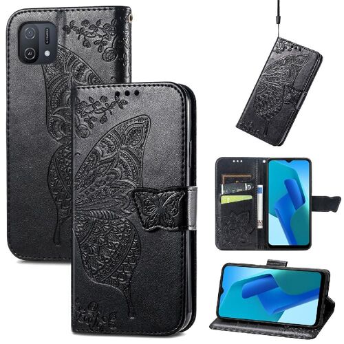 Étui Pour Oppo A16k Papillon Affaires Portefeuille Multi-Couleur Aile - Noir