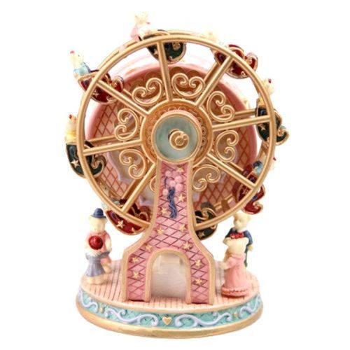 Boîte À Musique Ours Grande Roue, Boîte À Musique Rotative, Ornement Cadeau (Rose)
