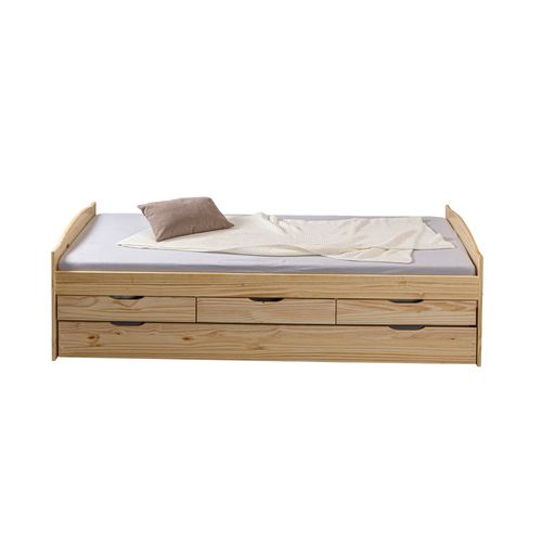 Inter Link Lit Banquette 3 Tiroirs, 205 X 63 X 96 Cm (Marinella - Naturel)