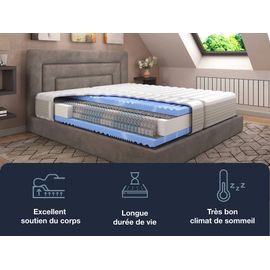 Hn8 Schlafsysteme Matelas à ressorts ensachés, 7 zones XXL Gelstar T-1000 (H2, 90 x 190)