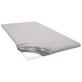 Biberna Drap-housse en jersey pour surmatelas (gris, 180-200 x 200 cm)