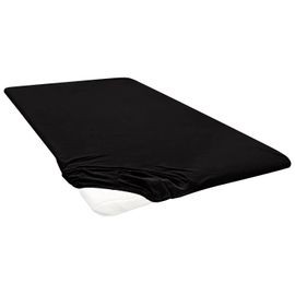 Biberna Drap-housse en jersey pour surmatelas (noir, 180-200 x 200 cm)