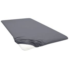 Biberna Drap-housse en jersey pour surmatelas (anthracite, 180-200 x 200 cm)