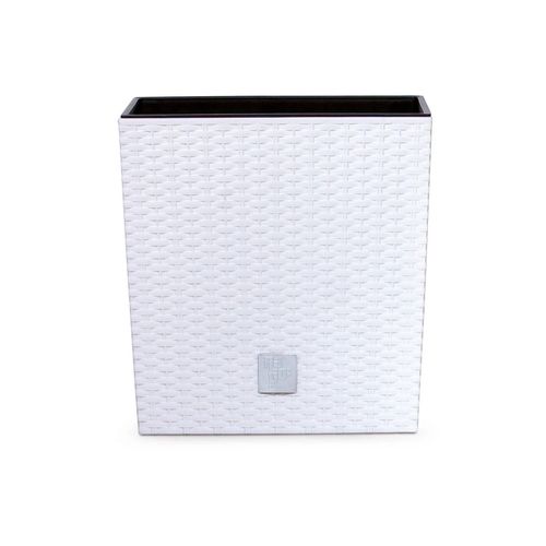 Prosperplast Jardinière Rato Low, En Rotin Tressé (Blanc, 262x262x266)