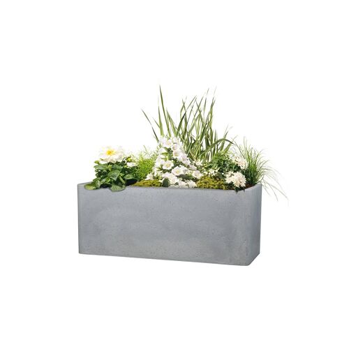 Scheurich Jardinières « Cube Box », Plastique, Rectangulaire (Gris, 60 Cm)