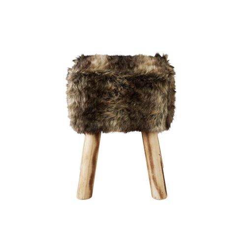 Livarno Home Tabouret En Fausse Fourrure (Bi-Couleur)