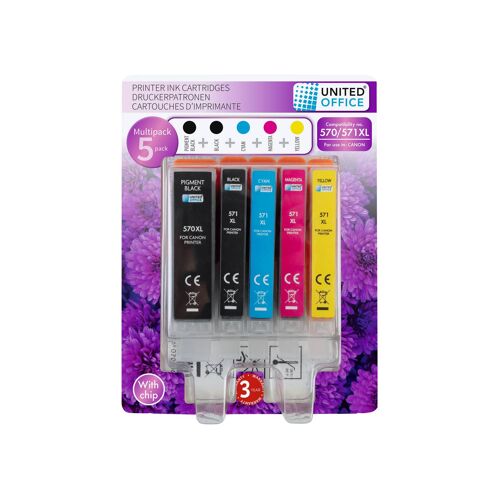 United Office® Cartouches D'impression, 5 Pièces, Canon (570/571 (5 Pièces))