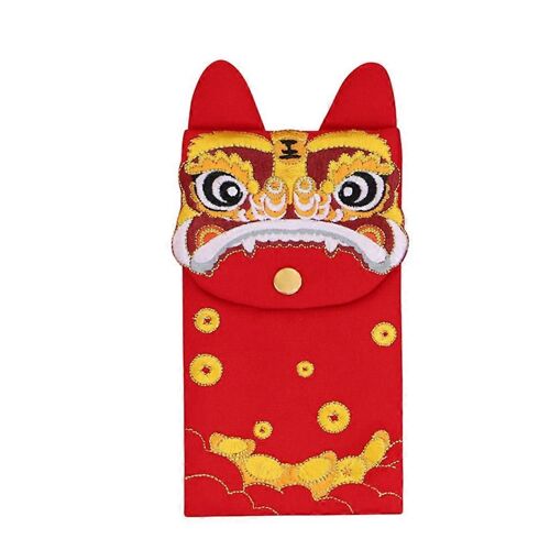Enveloppes Rouges Chinoises Hongbao Gift Wrap Bag Broderie Tigre Lucky Money Pockets Pour Le Nouvel An 2022 Fête Du Printemps