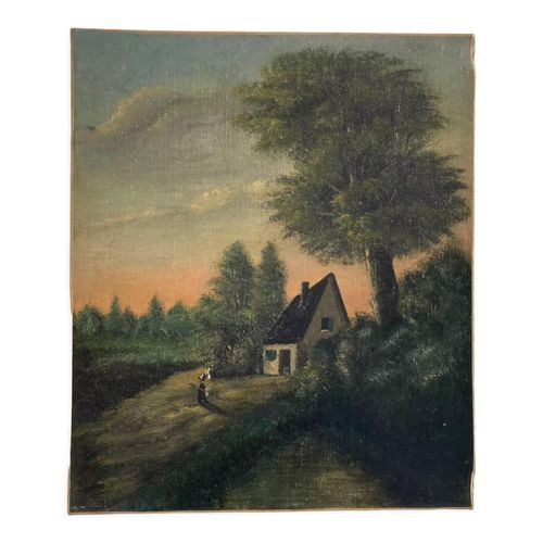Huile sur toile paysage multicolore
