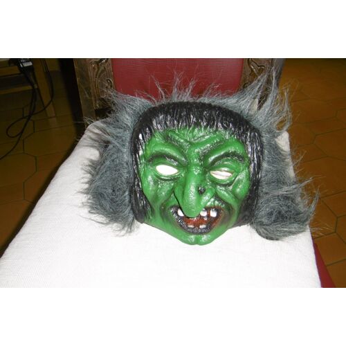 Masque Souple Latex Sorcier Vert Cheveux Gris Hl511/2 David Halsall Toys