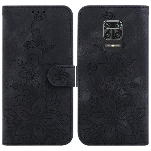 Compatible Avec L'étui Xiaomi Redmi Note 9 Pro/Max Bicelle Lily En Relief Magnétique Portefeuille Titulaire De La Carte - Noir