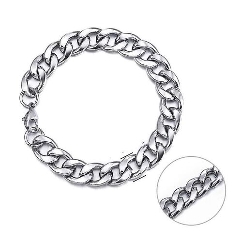 Bracelet De Chaîne Pour Hommes, Bracelet À Maillons Cubains En Acier Inoxydable