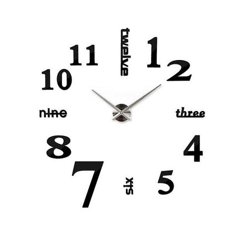 Miroir acrylique Grande horloge murale, 3d Diy Grand Format Autocollant mural