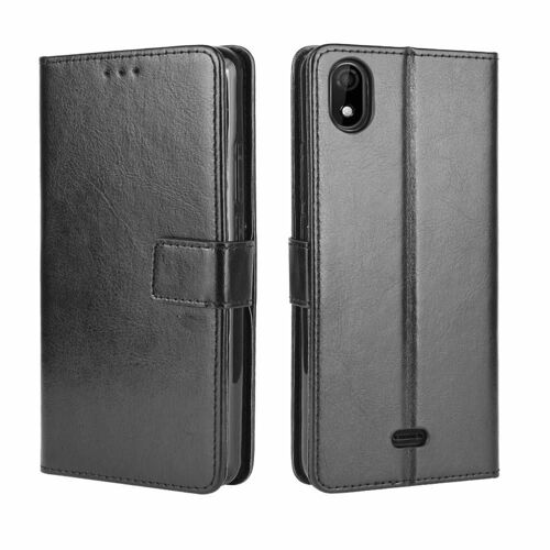 Étui Pour Wiko Y61 Magnétique Portefeuille Couverture Rabattable Titulaire De La Carte - Noir