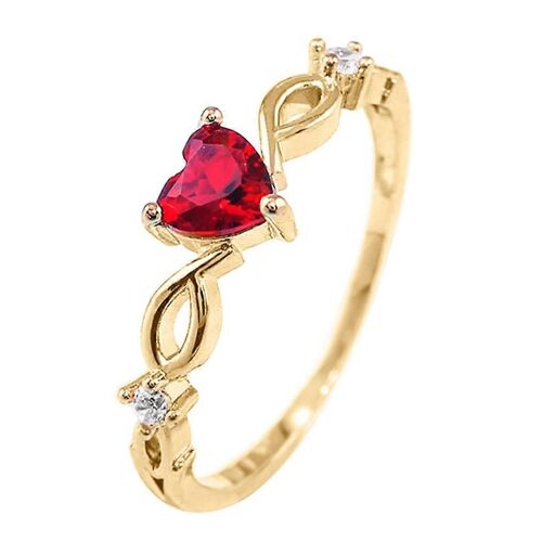 Mode Coeur Forme Zircon Anneau Bande Romantique Promesse Bague Pour Femmes Filles