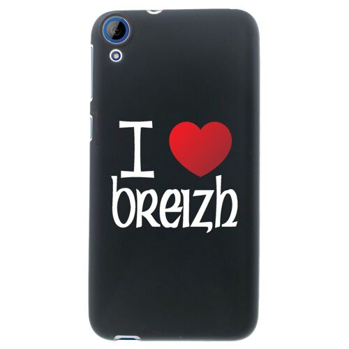 Coque Souple En Gel Noir Pour Htc Desire 820 Avec Impression Motifs Coeur Rouge