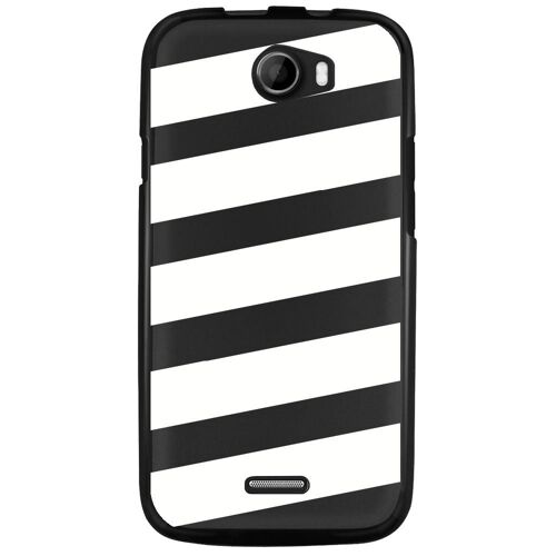 Coque Souple Pour Wiko Barry Avec Impression Motifs Bandes Blanches