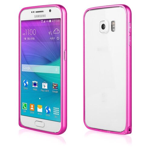 Bumper en métal rose foncé pour Samsung Galaxy S6