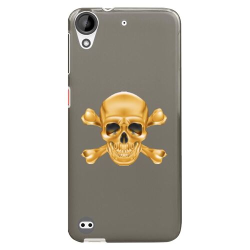 Coque Souple Pour Htc Desire 630 Avec Impression Motifs Tête De Mort Aspect Or