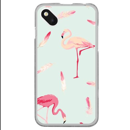 Coque souple pour Wiko Sunny avec impression Motifs flamants roses