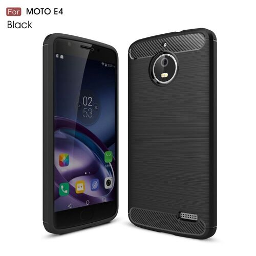 Coque pour Motorola Moto E4 noire aspect carbone
