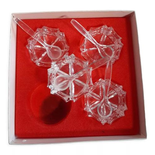 Coffret Salerons En Cristal Transparent