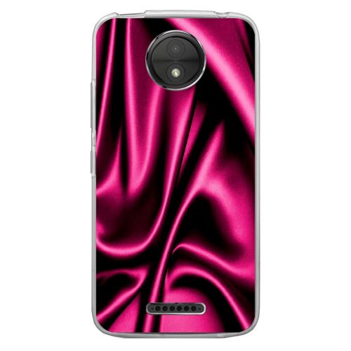 Coque souple pour Motorola Moto C Plus avec impression Motifs soie drapée rose