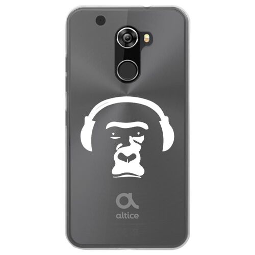 Coque Souple Pour Altice S70 Avec Impression Motifs Singe Avec Son Casque