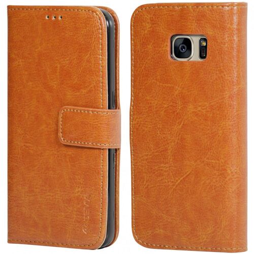 Etui Type Portefeuille Devia Pour Galaxy-S7 Edge Camel