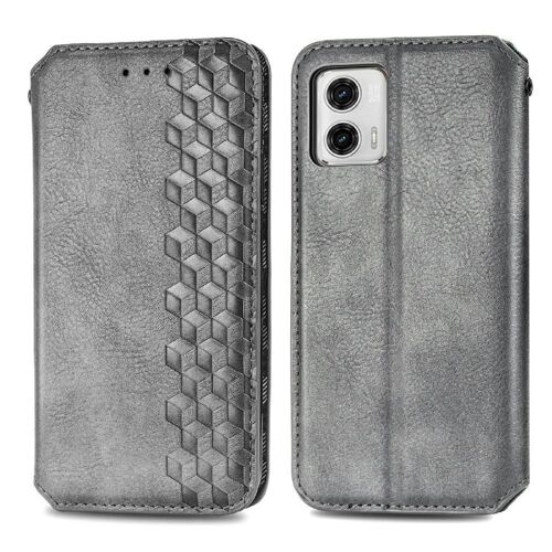 Étui Pour Motorola Moto G73 Affaires Exquises Étui En Cuir Couverture Rabattable Fonction Portefeuille Conception De Mode - Gris