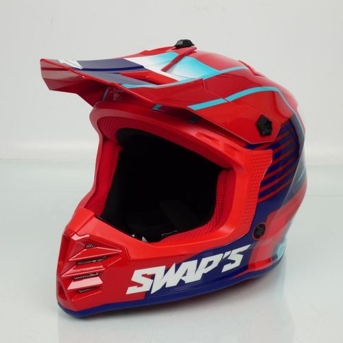 Casque Cross Swaps S886 Rock'it Red Mission Taille Xl Enfant 53-54cm Pour Moto