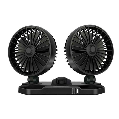 Ventilateur De Refroidissement De Tableau De Bord De Voiture 24v Avec Double Chargeur Usb 360 À Deux Têtes À 2 Vitesses Pour Suv Universel