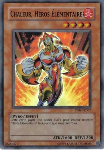 Yu-Gi-Oh! Chaleur, Héros Elementaire Pp02-Fr007. Super Rare.