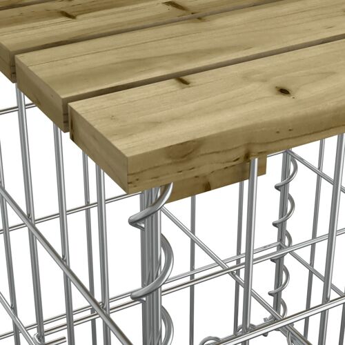 Vidaxl Banc De Jardin Design Gabion 143x71x65,5cm Bois De Pin Imprégné