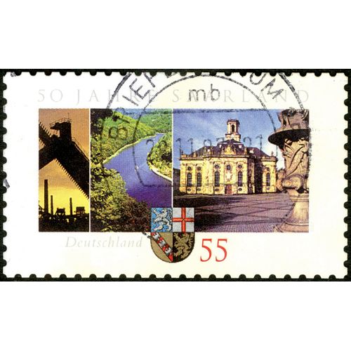 Timbre Oblitéré Deutschland, 50 Jahre Saarland, 55