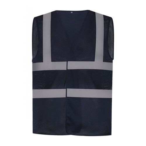 Gilet jaune haute visibilité à maille respirante YOKO Bleu Marine L