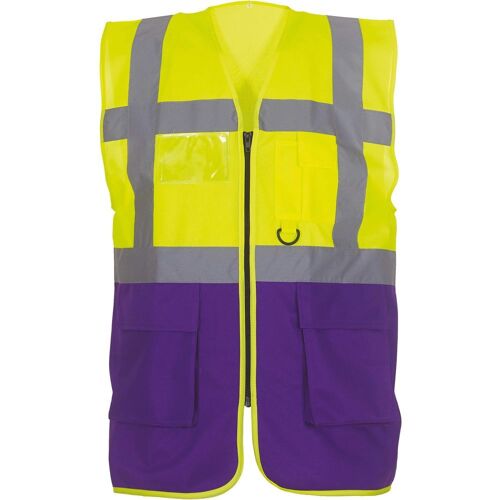 Gilet multifonction haute visibilité Yoko Jaune / Violet 3XL