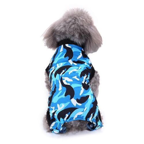 Evago Chien Combinaison De Récupération Chirurgicale Pour Chiens Empêcher Le Chien De Lécher Protecteur De Plaie Abdominale E-Collar Alternative Après La Chirurgie Porter Fournisseur D'animaux De Compagnie-Bleu-Xs