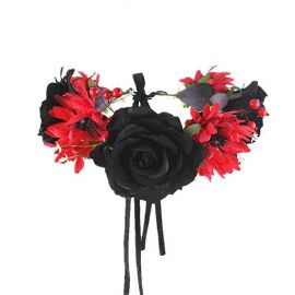 Mexicain Rose Fleur Couronne Bandeau Jour De La Mort Bandeau Costume Dia De Los Muertos Mexicain Thème Fêtes Fournitures Casque-Couleur 1-Adulte-Unisexe