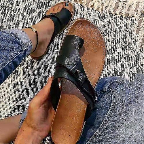 Sandales Orthopédiques Rétro Pour Femmes, Chaussures Plates Pour Corriger Les Oignons, Taille 37