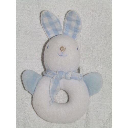 Lapin Tartine Et Chocolat Blanc Bleu Grelot Hochet