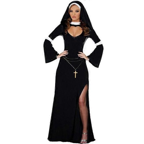 Costume De Nonne Sexy - Costume De Robe De Nonne Coquine D'halloween Pour Femmes-Adulte-L-Unisexe
