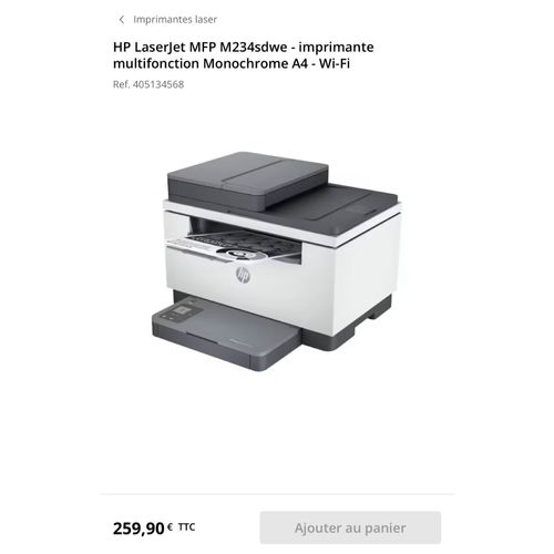 Imprimante laser jet HP m234swde