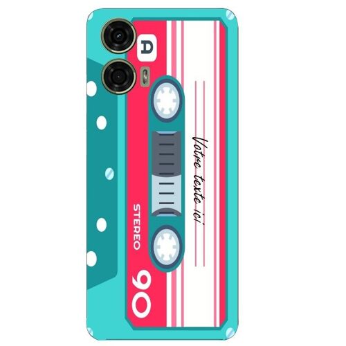 Coque Pour Moto G24 Et G04 Cassette Bleu