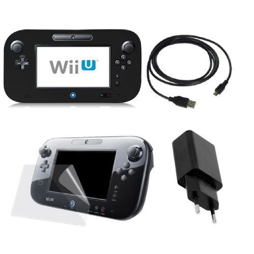 Chargeur Secteur Pour Nintendo Wii U Gamepad Extra Long 3 Mètres + Housse De Protection Silicone + Film Protection Wii U + Stylet Wiiu - Straße Game