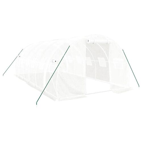 Serre Tente Abri Plante Fleur Légumes Avec Cadre En Acier 18 M² 6 X 3 X 2 M Blanc Helloshop26 02_0044553