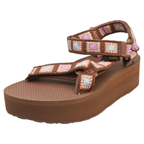 Teva Flatform Universal Crochet Sandals Platesforme Marron