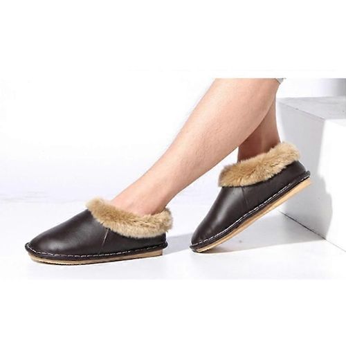 Femmes Bottes De Neige Pour L'hiver : Cheville Boot Slip On Fourrure Chaude Doublée Confortable Imperméable Plat Support Casual Chaussons-Marron-Adulte-Taille 29 Hommes-Mixte