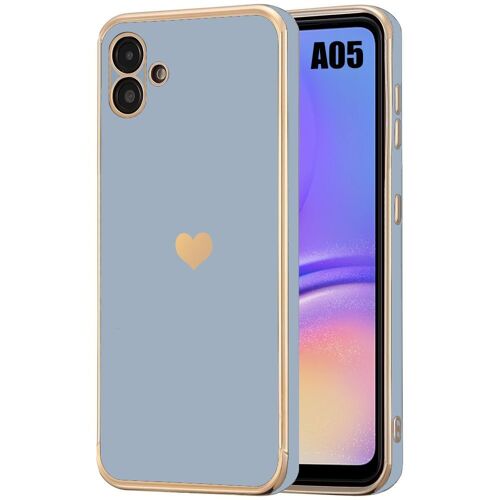 Coque Pour Samsung Galaxy A05 (Pas Pour A05s), Silicone Liquide Bleu, Protection Antichoc, Mode Luxe Avec Motif CUr Plaqué - E.F.Connection